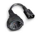 Adapter GEMBIRD PC-SFC14M-01 (C14 / IEC C14 / IEC 320 C14 M - Schuko, Shuko F; 0,15m; kolor czarny) GEMBIRD