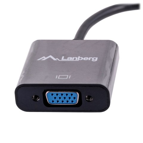Adapter Lanberg AD-0006-BK (Mini DisplayPort M - D-Sub (VGA) F; 0,20m; kolor czarny) Lanberg