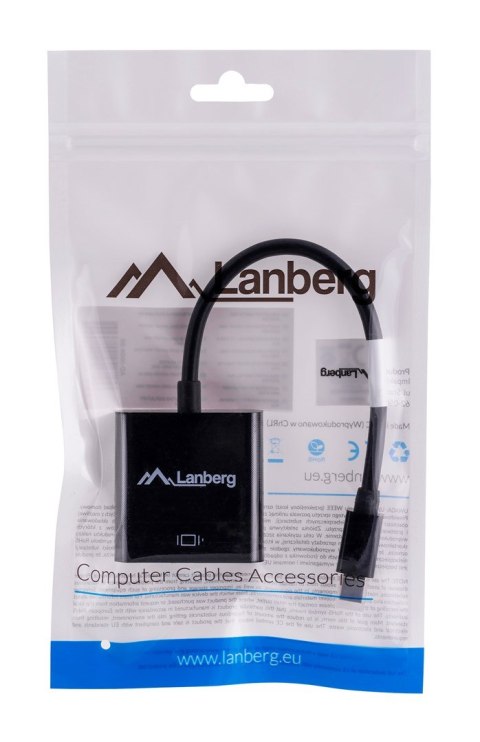 Adapter Lanberg AD-0006-BK (Mini DisplayPort M - D-Sub (VGA) F; 0,20m; kolor czarny) Lanberg