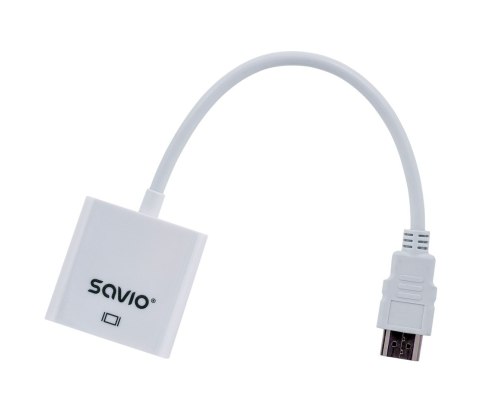 Adapter SAVIO CL-27/B (HDMI M - D-Sub (VGA) F; 0,10m; kolor biały) SAVIO