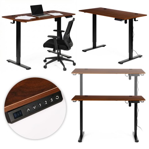Biurko elektryczne regulowane 120x60 cm regulacja wysokości 72-117 cm ModernHome ModernHome