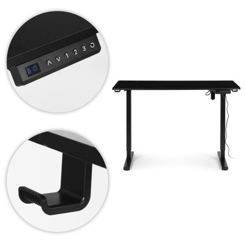 Biurko elektryczne regulowane 120x60 cm regulacja wysokości 72-117 cm czarne ModernHome ModernHome