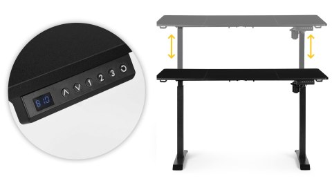 Biurko elektryczne regulowane 140x70 cm regulacja wysokości 76-121 cm ModernHome ModernHome