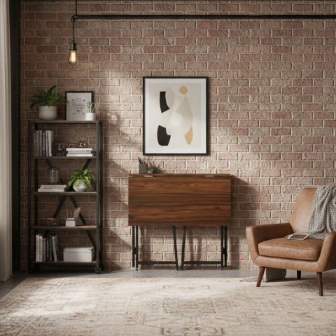 Biurko komputerowe składane 80x45 cm stolik pod laptopa loft ciemny orzech ModernHome ModernHome