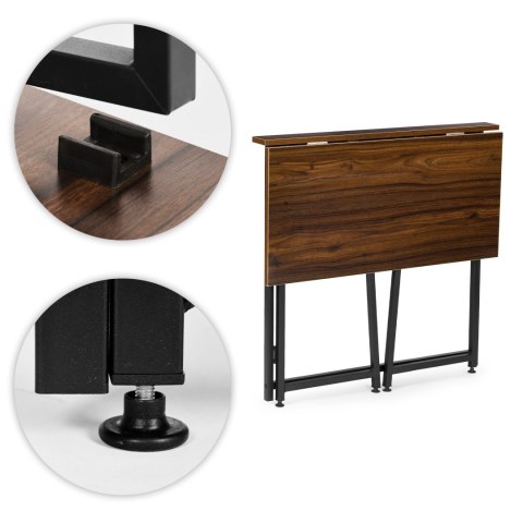 Biurko komputerowe składane 80x45 cm stolik pod laptopa loft ciemny orzech ModernHome ModernHome