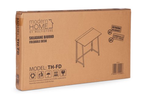 Biurko komputerowe składane 80x45 cm stolik pod laptopa loft ciemny orzech ModernHome ModernHome