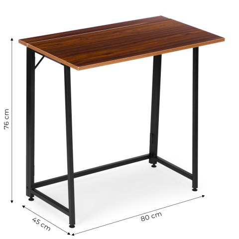Biurko komputerowe składane 80x45 cm stolik pod laptopa loft ciemny orzech ModernHome ModernHome