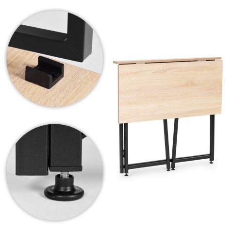 Biurko komputerowe składane 80x45 cm stolik pod laptopa loft jasny dąbModernHome ModernHome