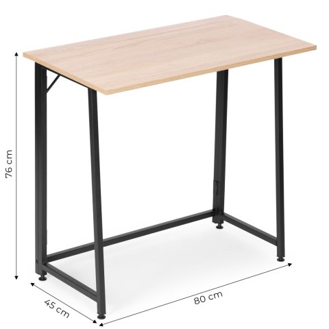Biurko komputerowe składane 80x45 cm stolik pod laptopa loft jasny dąbModernHome ModernHome