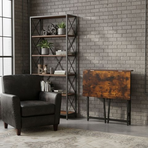 Biurko komputerowe składane 80x45 cm stolik pod laptopa loft postarzany orzech ModernHome ModernHome