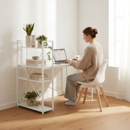 Biurko komputerowe szkolne 120x60 cm regał z 3 półkami białe ModernHome ModernHome