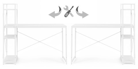 Biurko komputerowe szkolne 120x60 cm regał z 3 półkami białe ModernHome ModernHome