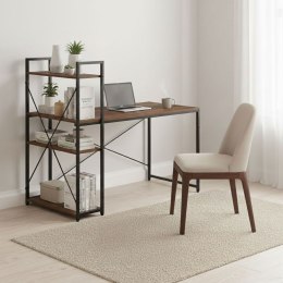 Biurko komputerowe szkolne 120x60 cm regał z 3 półkami ciemny orzech loft ModernHome ModernHome