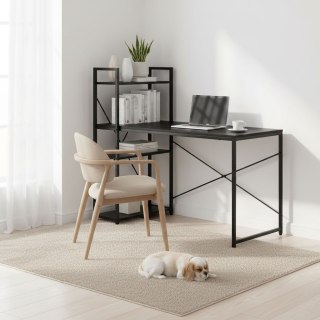 Biurko komputerowe szkolne 120x60 cm regał z 3 półkami czarne ModernHome ModernHome