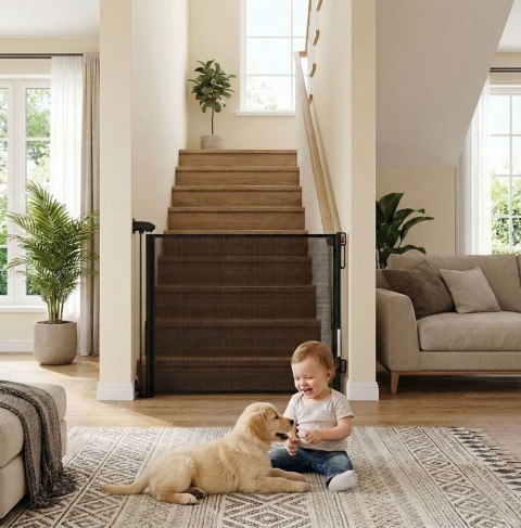 Bramka barierka roleta 160 cm ochronna zabezpieczająca na schody i drzwi czarna ECOTOYS ECOTOYS