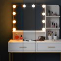 Duża toaletka kosmetyczna z lustrem i oświetleniem LED 3 barwy półki szuflady ModernHome ModernHome