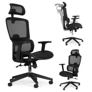 Fotel biurowy obrotowy ergonomiczny regulacja wysokości czarny ModernHome ModernHome