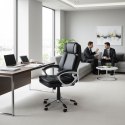 Fotel biurowy obrotowy podwójna tapicerka regulacja wysokości czarny ModernHome ModernHome