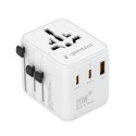 GEMBIRD UNIWERSALNY ADAPTER PODRÓŻNY 20 W, BIAŁY GEMBIRD