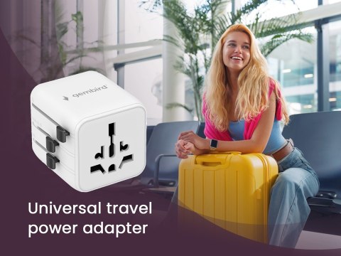 GEMBIRD UNIWERSALNY ADAPTER PODRÓŻNY BIAŁY GEMBIRD
