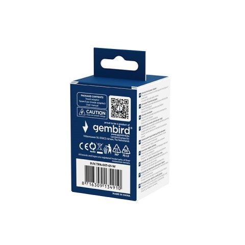 GEMBIRD UNIWERSALNY ADAPTER PODRÓŻNY BIAŁY GEMBIRD