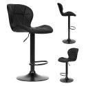 Hoker stołek barowy obrotowy regulacja wysokości podnóżek czarny ModernHome ModernHome