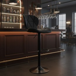 Hoker stołek barowy obrotowy regulacja wysokości podnóżek czarny ModernHome ModernHome