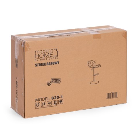 Hoker stołek barowy obrotowy regulacja wysokości podnóżek czarny ModernHome ModernHome