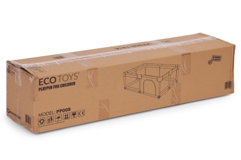 Kojec dla dziecka 160x200 cm suchy basen plac zabaw szary + torba ECOTOYS ECOTOYS