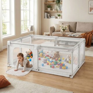 Kojec dla dziecka 180x160 cm suchy basen plac zabaw szary + torba ECOTOYS ECOTOYS