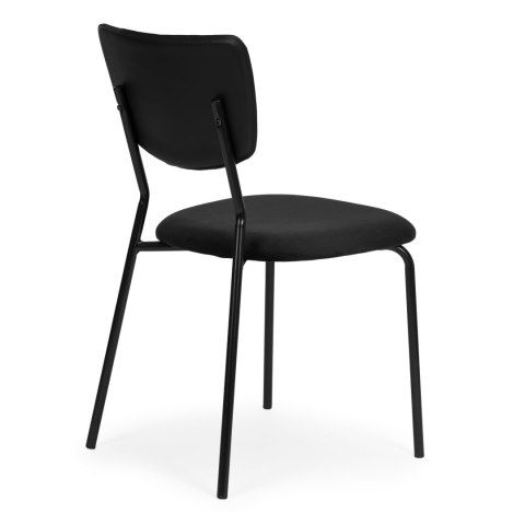 Komplet 4 krzeseł welurowych do jadalni i salonu czarne ModernHome ModernHome