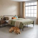 Łóżko metalowe 160x200 cm ze stelażem czarna rama ModernHome ModernHome