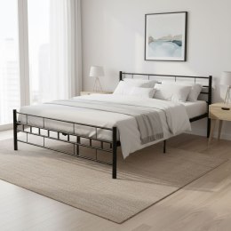 Łóżko metalowe 160x200 cm ze stelażem czarna rama ModernHome ModernHome