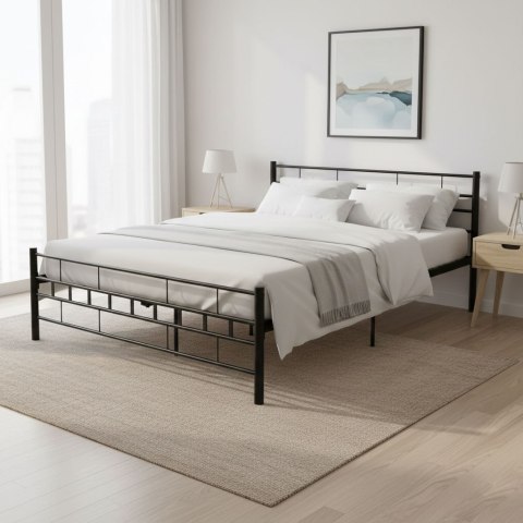 Łóżko metalowe 160x200 cm ze stelażem czarna rama ModernHome ModernHome