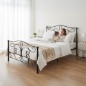 Łóżko metalowe 160x200 cm ze stelażem czarna rama kryształy ModernHome ModernHome
