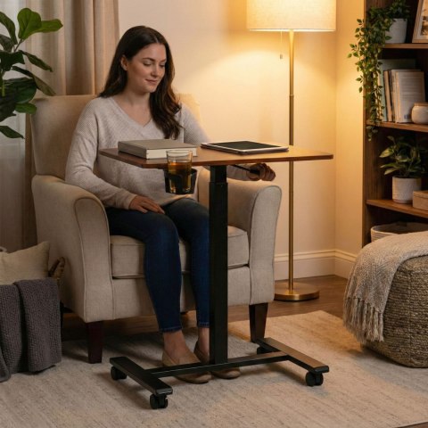 Mobilne biurko regulowane 70x48 cm stolik pod laptopa regulacja wysokości 71,5-112 cm ModernHome ModernHome