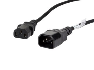 Przedłużacz Lanberg CA-C13E-11CC-0018-BK (C13 / IEC C13 / IEC 320 C13 M - C14 F; 1,8m; kolor czarny) Lanberg