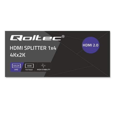 QOLTEC ROZDZIELACZ SPLITTER 4XHDMI 4KX2K | 6GB/S | 60HZ Qoltec