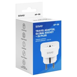 SAVIO ADAPTER PODRÓŻNY GNIAZDO GLOBALNE - WTYK EU AP-06 SAVIO