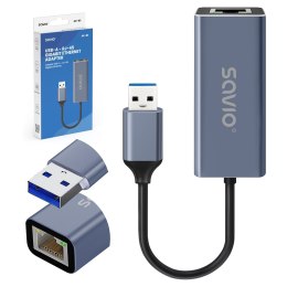 SAVIO ADAPTER USB-A - RJ-45 GIGABIT ETHERNET AK-83 SAVIO