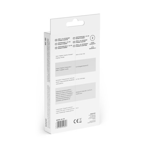 SAVIO ADAPTER USB-A - RJ-45 GIGABIT ETHERNET AK-83 SAVIO