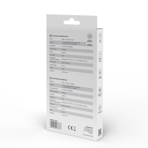 SAVIO AK-57 3-PORTOWY HUB USB-C Z ADAPTEREM RJ-45 SAVIO