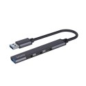 SAVIO HUB USB-A - 3 X USB-A 2.0, 1 X USB-A 3.0, SZARY AK-70 SAVIO