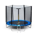 Trampolina ogrodowa z siatką zewnętrzną o średnicy 8 ft 244-252 cm + drabinka Bauerkraft