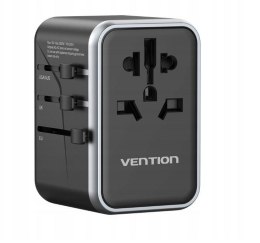 Uniwersalny adapter podróżny z ładowarką Vention 65W GaN 2x USB-A 2x USB-C czarny Vention