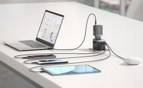 Uniwersalny adapter podróżny z ładowarką Vention 65W GaN 2x USB-A 2x USB-C czarny Vention