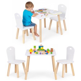 Zestaw mebli dla dzieci stolik + 2 krzesła białe ECOTOYS ECOTOYS