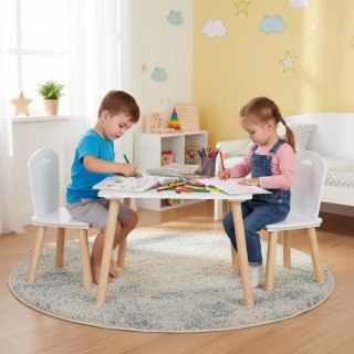 Zestaw mebli dla dzieci stolik + 2 krzesła białe ECOTOYS ECOTOYS