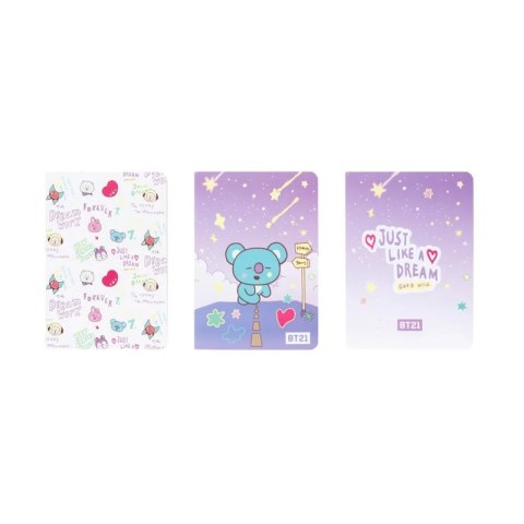 BT21 - Zestaw zeszytów A6 KOYA (3 sztuki) BT21