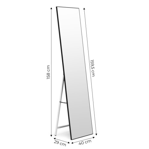Duże lustro stojące 159 cm aluminium czarna rama ModernHome ModernHome